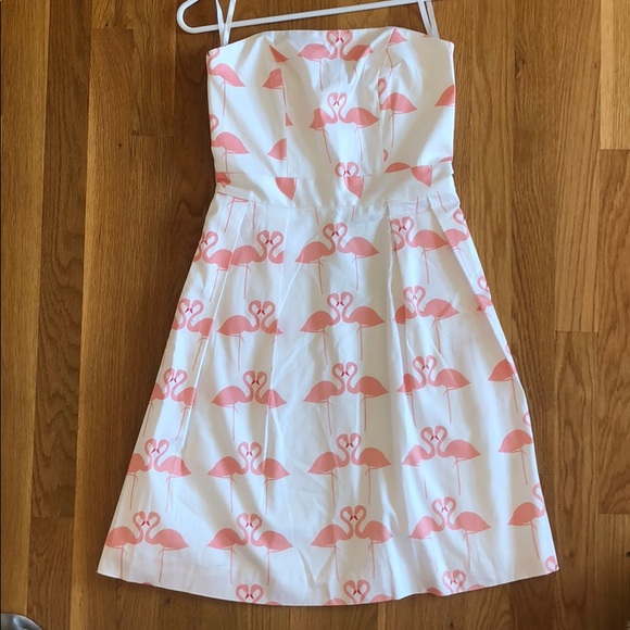 ELIZABETH MCKAY Pink Flamingo pleated Dress - Picture 1 of 3